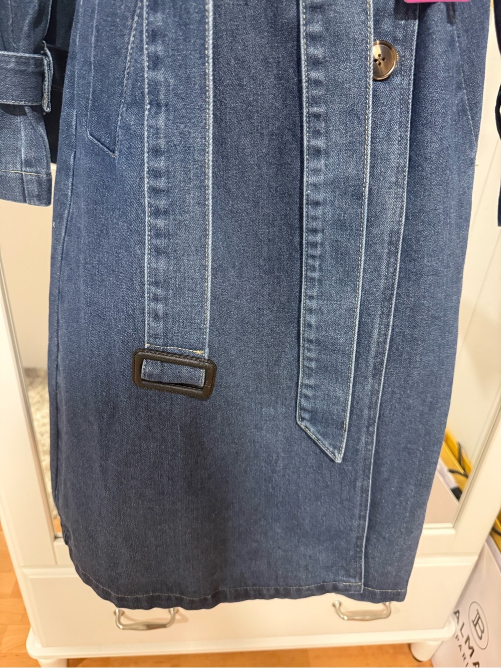Denim belted Trench Jean jacket/ Coat - XS - Picture 10 of 12